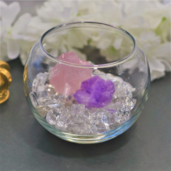 天然石浄化セット ヒマラヤ水晶さざれ ディープローズクォーツ