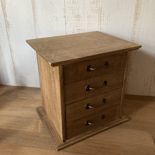 アンティーク風 4杯小引き出し 抽斗 収納 フリーボックス・小物