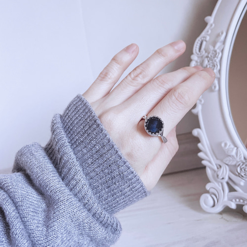 ブルータイガーアイ クリスタル silver925 リング ＊ 指輪 メンズ