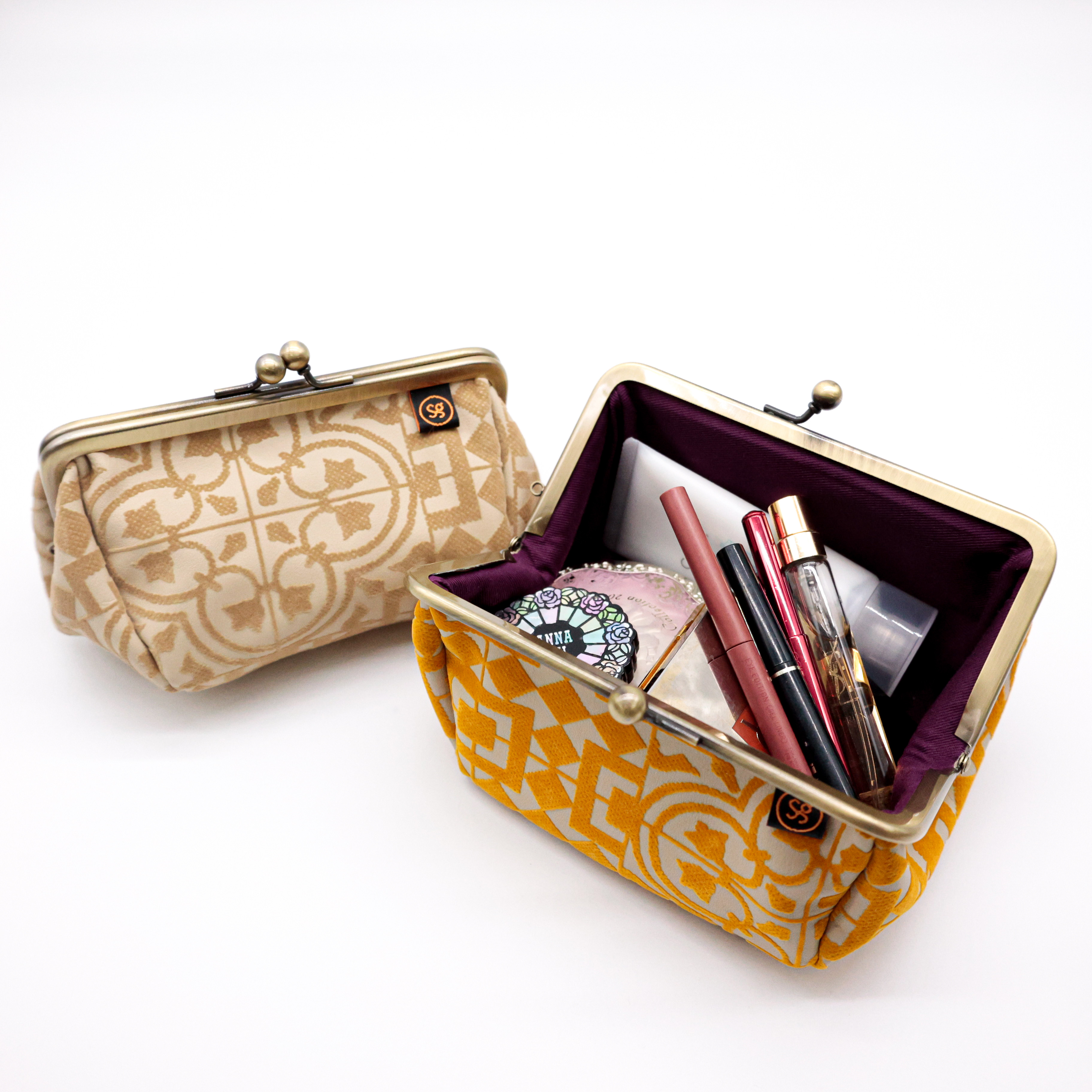 ★Sobagni(ソバニ)★ときめきエシカルがま口ポーチ★モロッコベージュ 115103