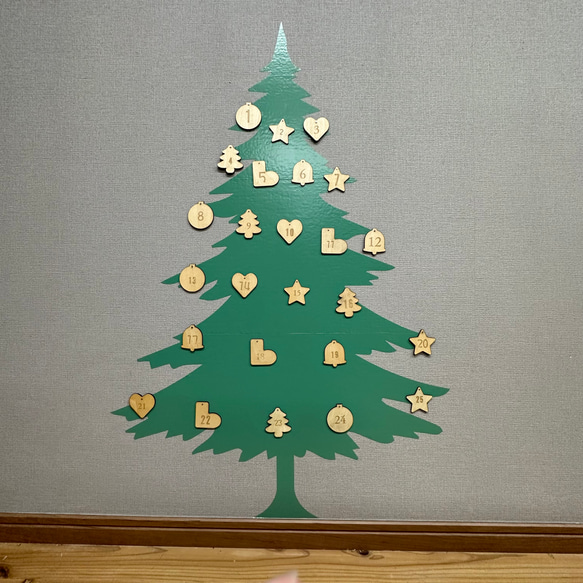 クリスマスツリー　アドベントカレンダー　ウォールステッカー 1枚目の画像
