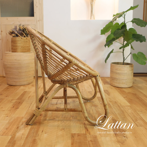 アウトレットセール♪】丸型ローチェア (ラタン椅子,丸椅子,リゾート