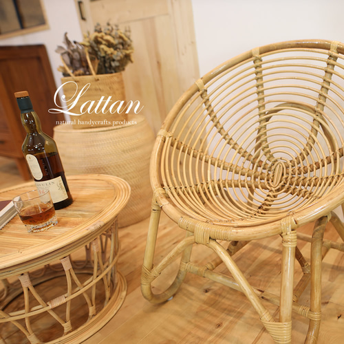 アウトレットセール♪】丸型ローチェア (ラタン椅子,丸椅子,リゾート