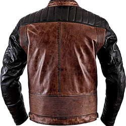 羊革・黒と茶色のライダースジャケット Black and Brown Rider Jacket 2枚目の画像