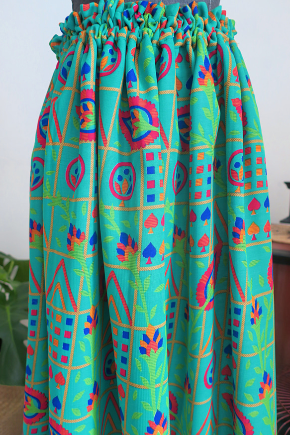 異域風情雙裙，綠色（印度紗麗和布卡布），可機洗，無需熨燙（新加坡免運費） 第7張的照片