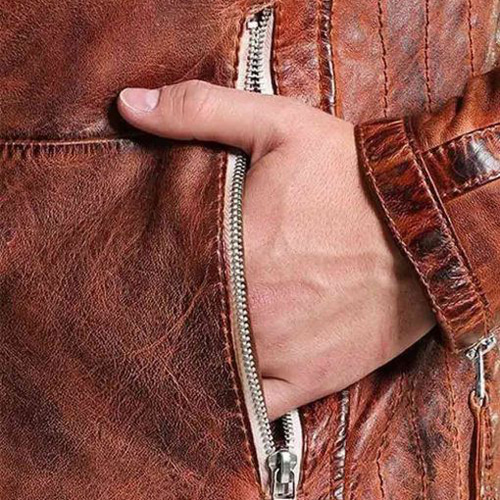 羊革・2つ傾斜ポケット付きシープレザージャケット Slanted Pocket