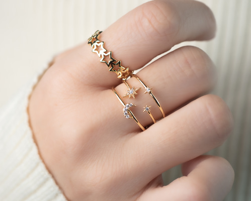 Sally　三日月ペンダント　星リングセット Sally様専用 三日月ペンダント 星リングセット