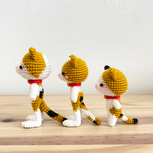 どうぶつあみぐるみ♪三毛猫さん（身長9cm） あみぐるみ amidoki 通販