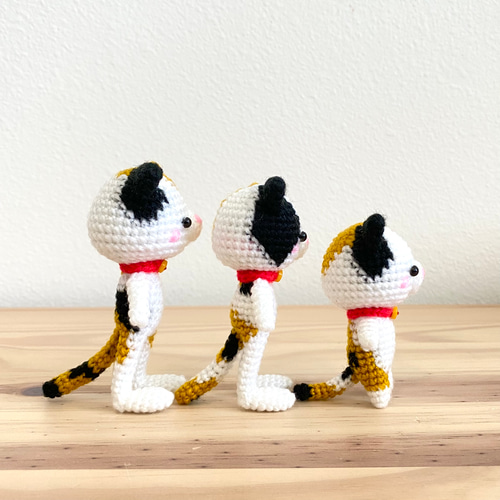 こちゃのすけ様　miniあみぐるみ　三毛猫など 三毛猫 - あみぐるみ牧場