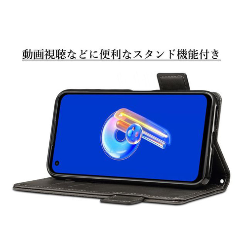 Zenfone 9 レザーケース 手帳型 Black スマホケース・カバー bmk 通販
