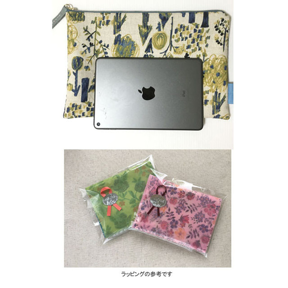 手拿包 手拿包 iPad 袋 白色花朵和格紋 第10張的照片