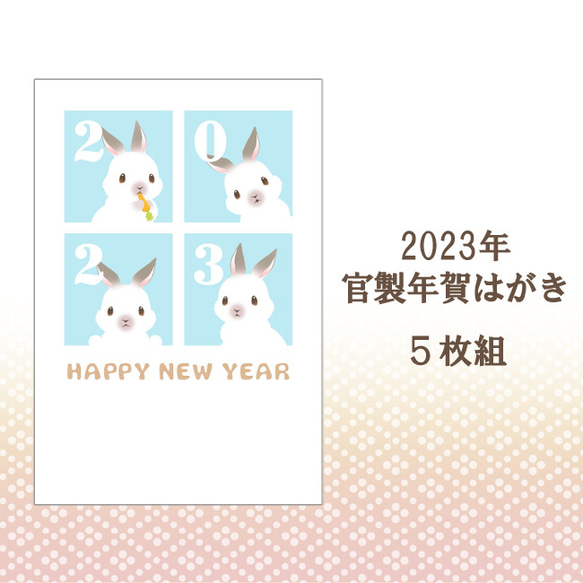 2023年 官製年賀はがき 卯⑦ 5枚組 ポストカード Tsukioto 瀬名