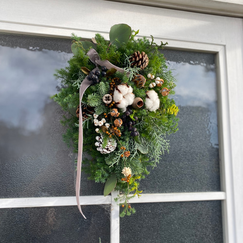 クリスマススワッグ2025 シンプル 11月後半から発送予定 リース