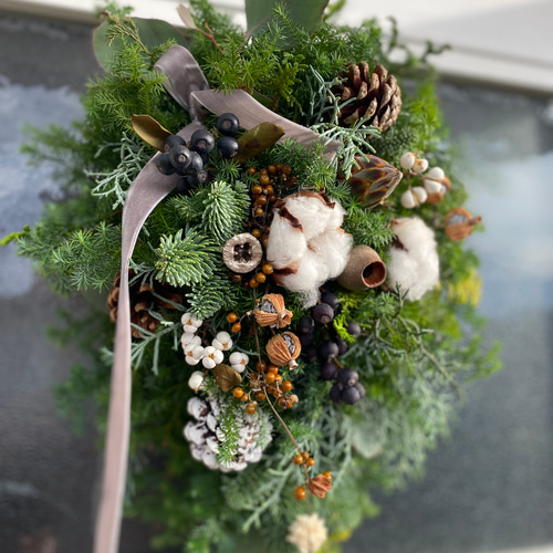 クリスマススワッグ2025 シンプル 11月後半から発送予定 リース