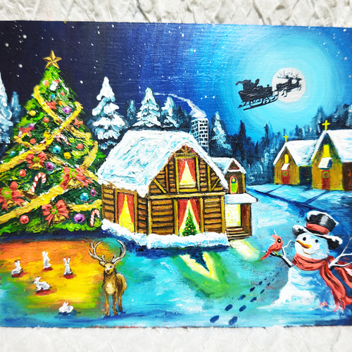 油絵 絵画 【クリスマス・イブ】 絵画 HR 通販 14907783 油絵 絵画 【クリスマス・イブ】 絵画 HR 通販 14907783