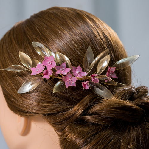 Pink-G2】アメリカンフラワーヘッドパーツ(髪飾り) ピンクフラワー