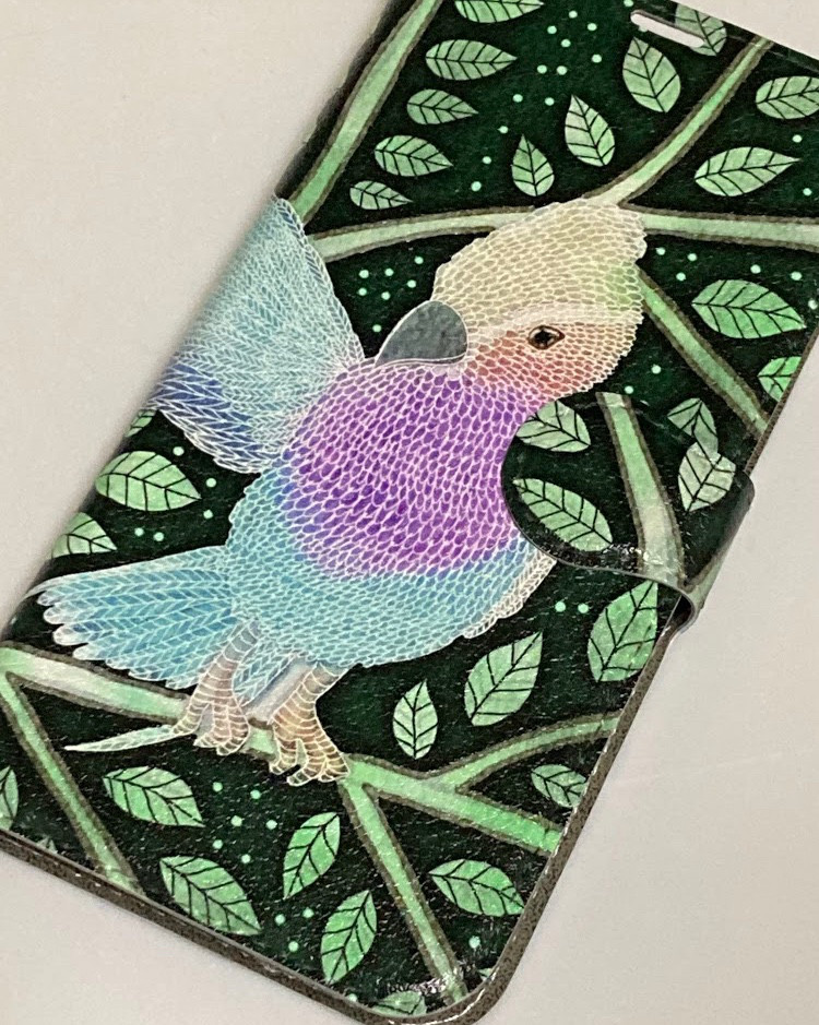 紫の羽根と森のささやき｜ライラックニシブッポウソウ・シャルミナの帯ありiPhoneケース