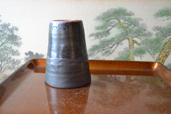 【ギフト】炭化金彩 フリーカップ　ビアカップ　★萩焼　　　　 3枚目の画像
