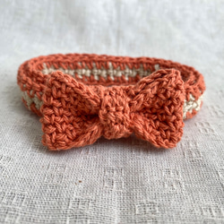 金具を使わない！猫ちゃんにやさしい毛糸の首輪 / 猫の首輪 (リボン