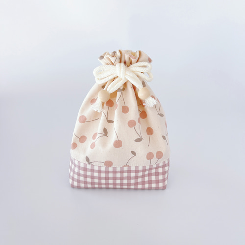 5点セット】《 くすみチェリー 》レッスンバッグ 上履き入れ 体操着袋