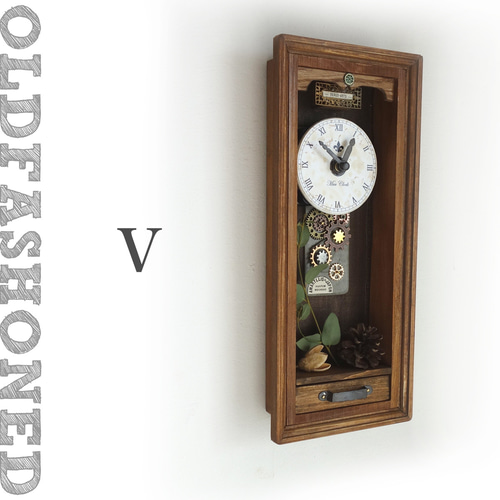 OLD FASHIONED Ⅴ レトロな壁掛け時計 手作り品 #005 インテリア 