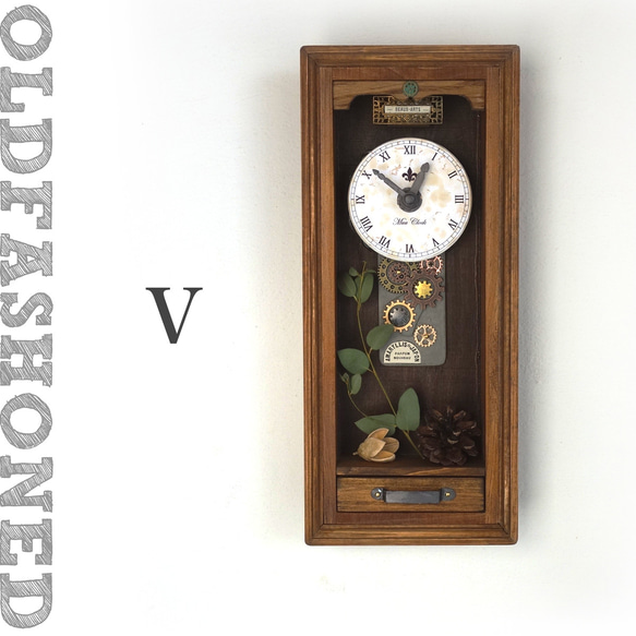 OLD FASHIONED Ⅴ レトロな壁掛け時計 手作り品 #005 インテリア
