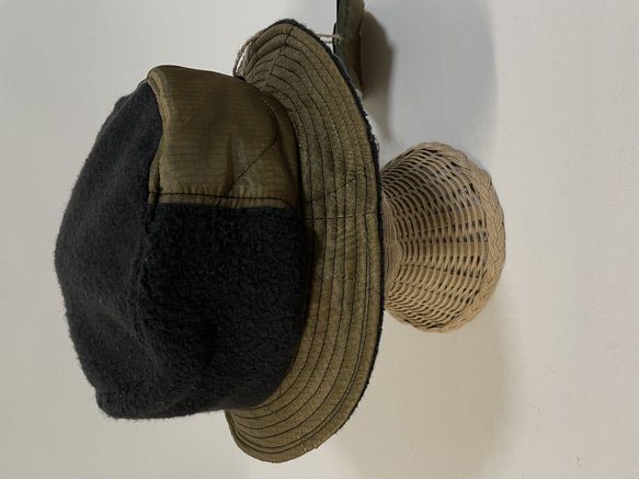 fear&desire USA army poncho remake boa fleece hat F 9枚目の画像