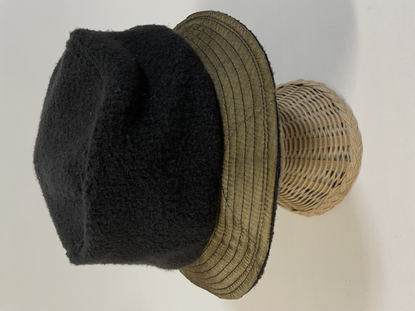 fear&desire USA army poncho remake boa fleece hat F 8枚目の画像