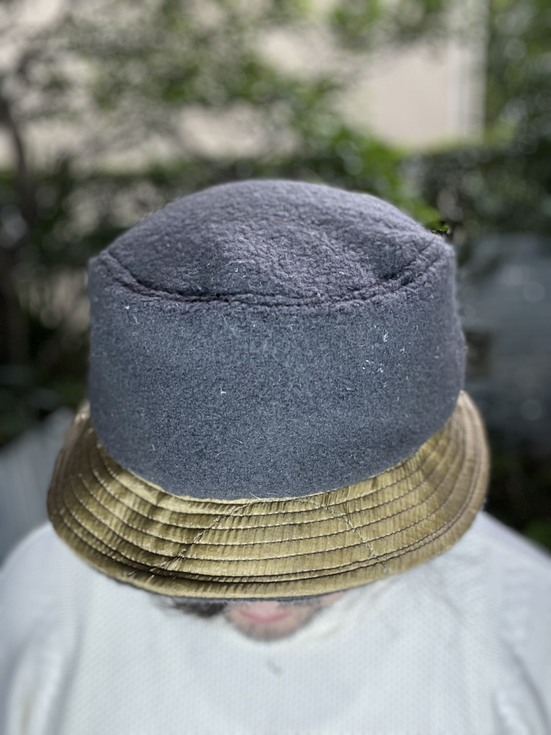 fear&desire USA army poncho remake boa fleece hat F