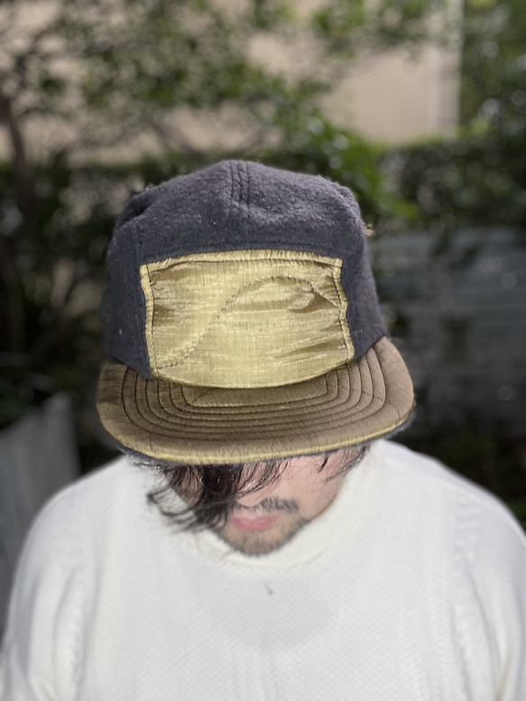 fear&desire USA army poncho remake boa fleece  5panel cap F 1枚目の画像