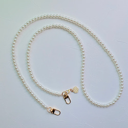 8毫米鋼絲珍珠帶 珍珠長鏈 110cm120cm 輕斜角可愛鍊子 第5張的照片