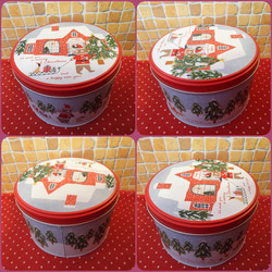 くまサンタ柄のクリスマス丸型ギフト缶にクリスマスの焼き菓子５種類詰め合わせ☆ 5枚目の画像