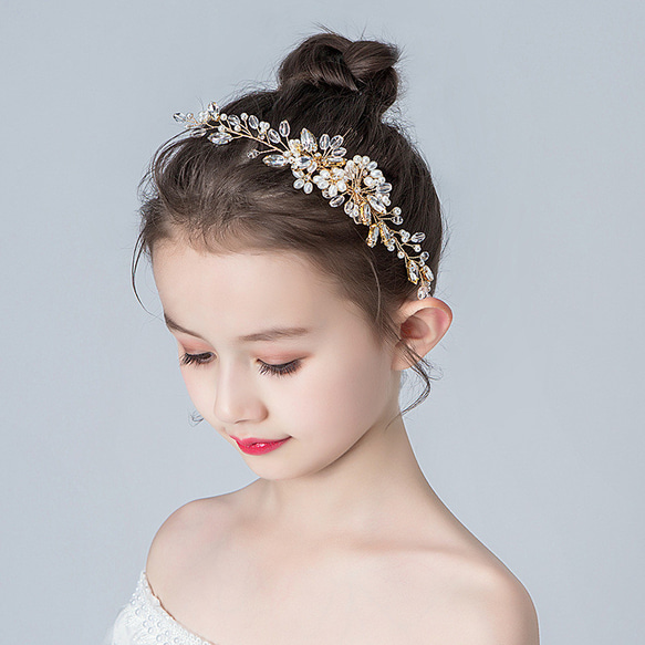 新入荷！ウェディング　結婚式　ヘッドドレス　お花ヘアアクセサリー　ゴールド　10/11 3枚目の画像