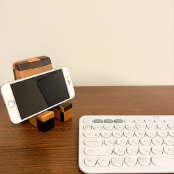 Smartphone stand “MIX” スマホスタンド 寄木 7枚目の画像