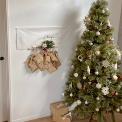 【選べる2種類】クリスマススワッグ グリーン × クリスマスタペストリー 2点セット / ドライフラワー クリスマス雑貨 14枚目の画像