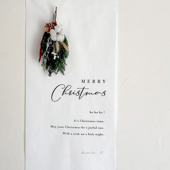 【選べる2種類】クリスマススワッグ グリーン × クリスマスタペストリー 2点セット / ドライフラワー クリスマス雑貨 3枚目の画像