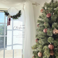【選べる2種類】クリスマスリース グリーン × クリスマスタペストリー 2点セット / ドライフラワー クリスマス雑貨 12枚目の画像