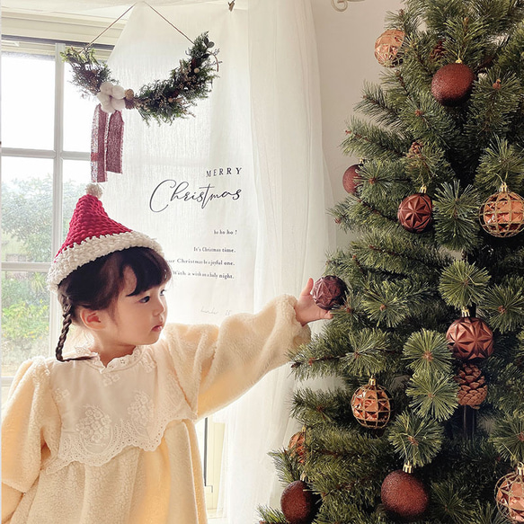 【選べる2種類】クリスマスリース グリーン × クリスマスタペストリー 2点セット / ドライフラワー クリスマス雑貨 13枚目の画像