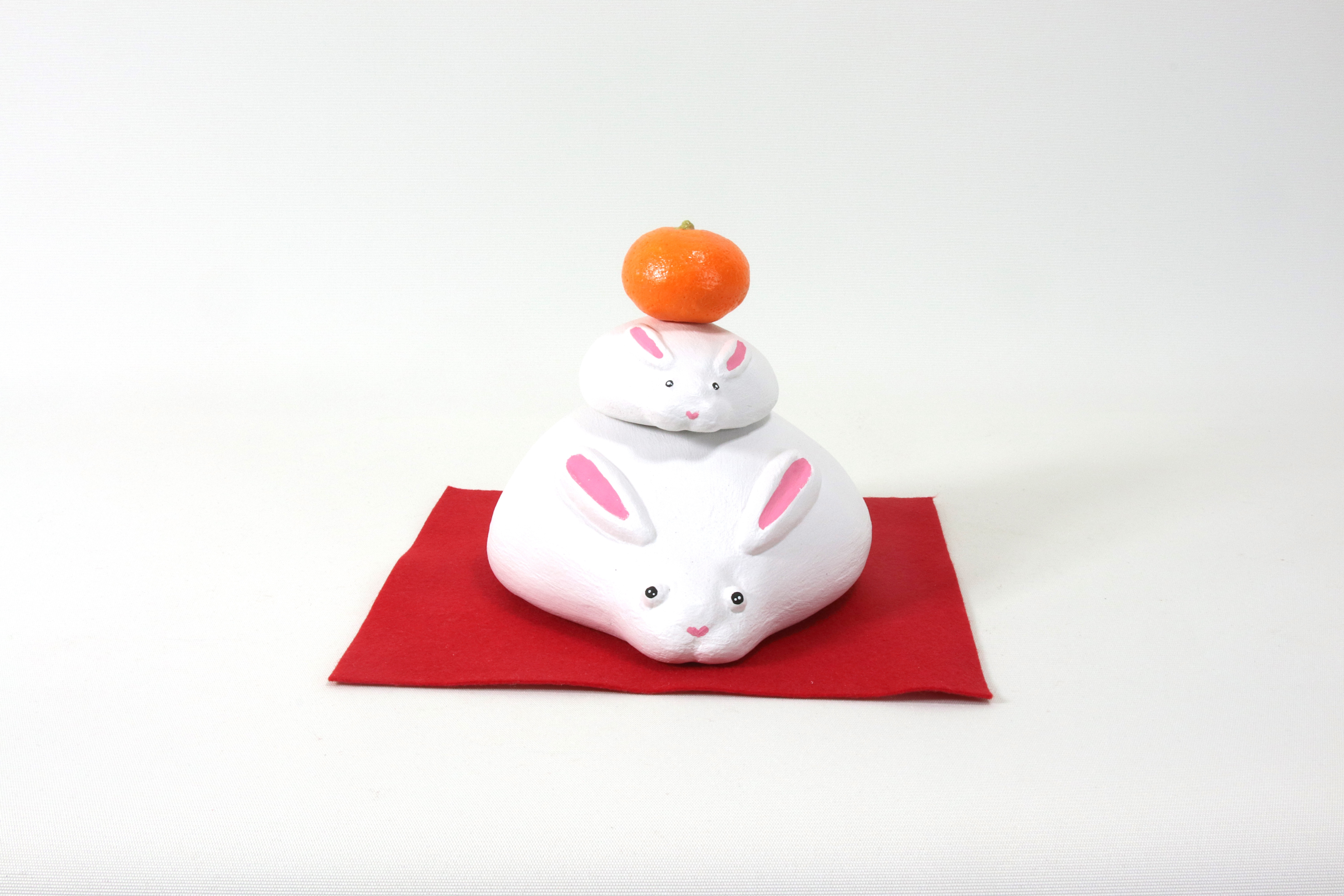 まんまるうさぎ鏡餅　ニ段