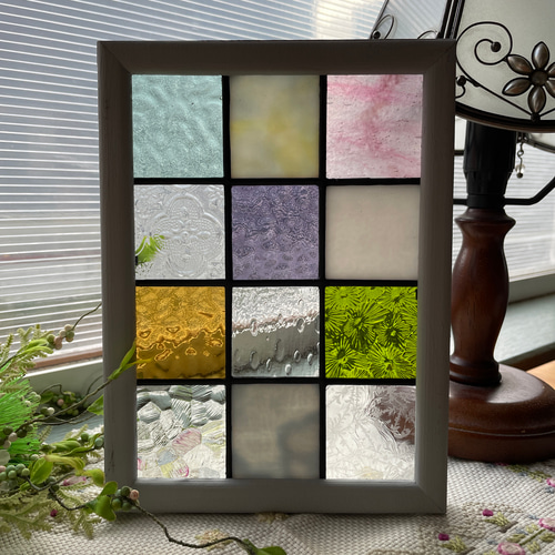 ステンドグラス パネル 大正ロマン 格子戸 その他インテリア雑貨