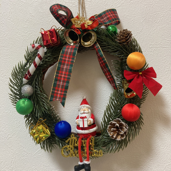 handmade】クリスマスリース フラワーリース サンタクロース リース は