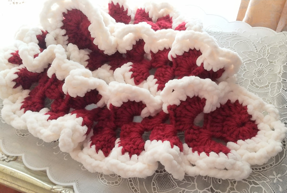 フリフリ編みの可愛いマフラー＊かぎ針編み＊ 4枚目の画像