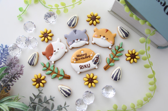 ハムスター　【アイシングクッキー】　オーダー　小動物　かわいい　インスタ映え　手作りケーキ　飾り 5枚目の画像