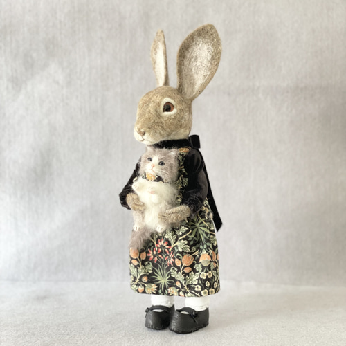 羊毛フェルトドール 野うさぎの子 立体・オブジェ 餡子猫 通販