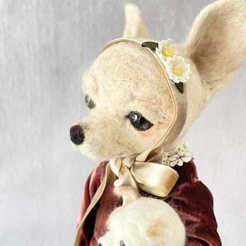 羊毛フェルト　チワワ　トイプードル フェルト羊毛キット ふわふわ羊毛でつくる、フェルト犬 チワワ