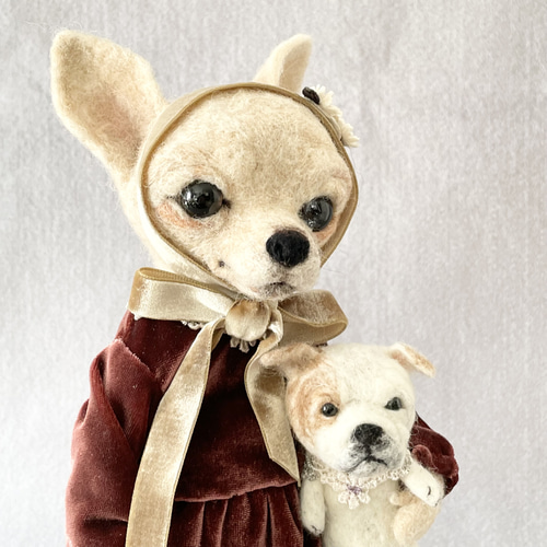 羊毛フェルトドール チワワの子 羊毛フェルト 餡子猫 通販 14908985