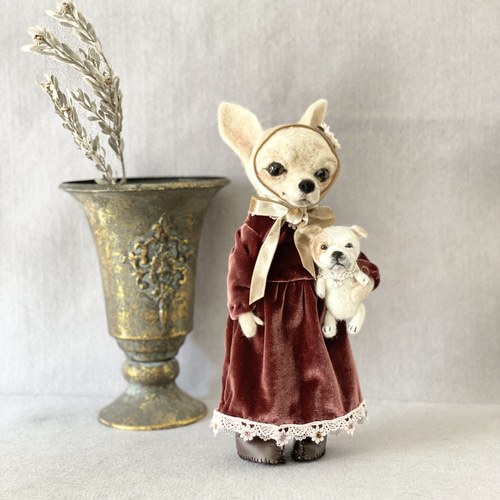 羊毛フェルトドール チワワの子 羊毛フェルト 餡子猫 通販 14908985