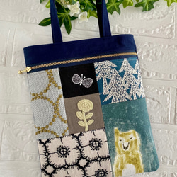 ミナペルホネン パッチワーク ミニサイズ まるいファスナーバッグ 1点