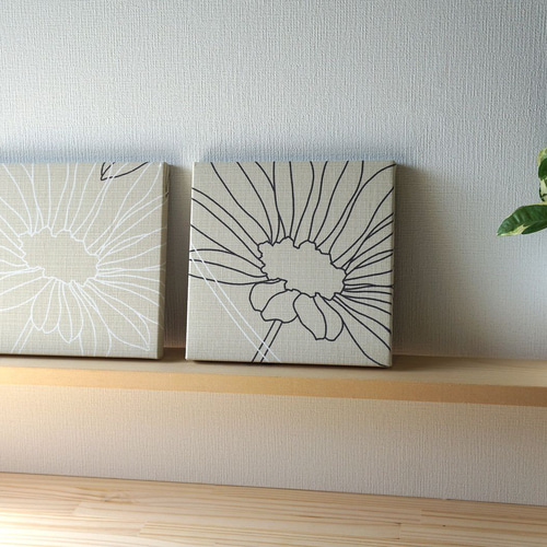 モダンお花の北欧風ファブリックパネル pasar 木製ファブリックボード  