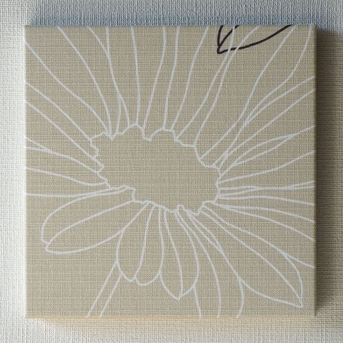 北欧 * ファブリックパネル白いお花とヘリンボーン